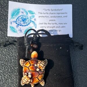 Brown Turtle Pendant Necklace